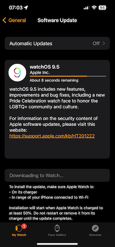 watchOS update