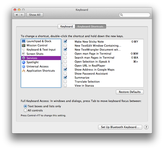 Keyboard Shortcuts