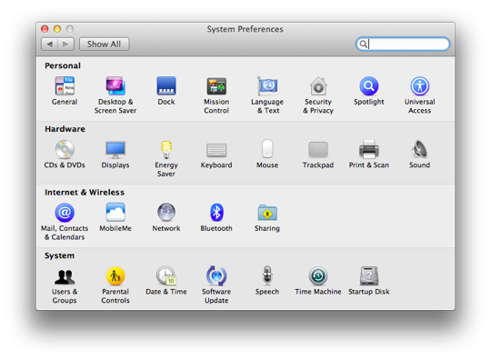 System Preferences