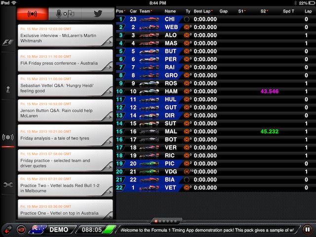 F1 Timing