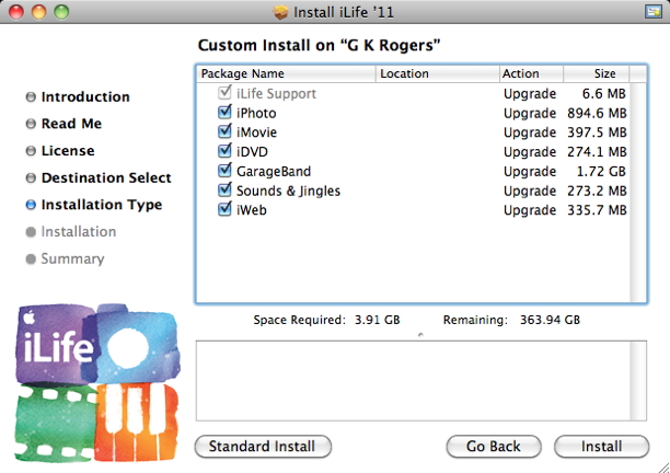 iLife install