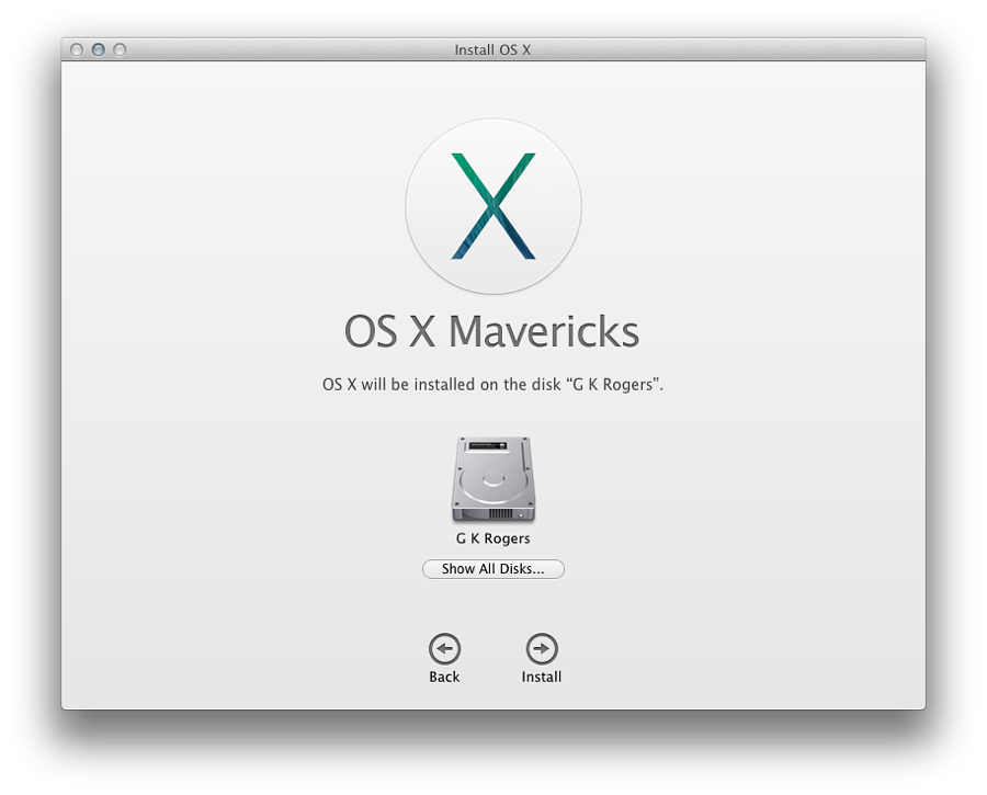 Installing Mavericks