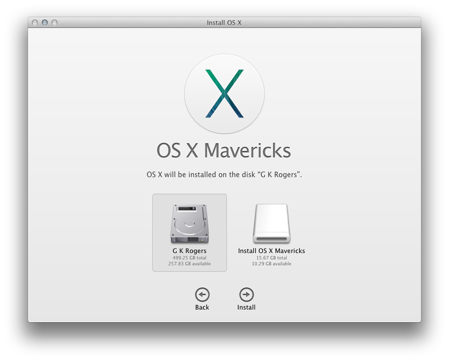 Installing Mavericks