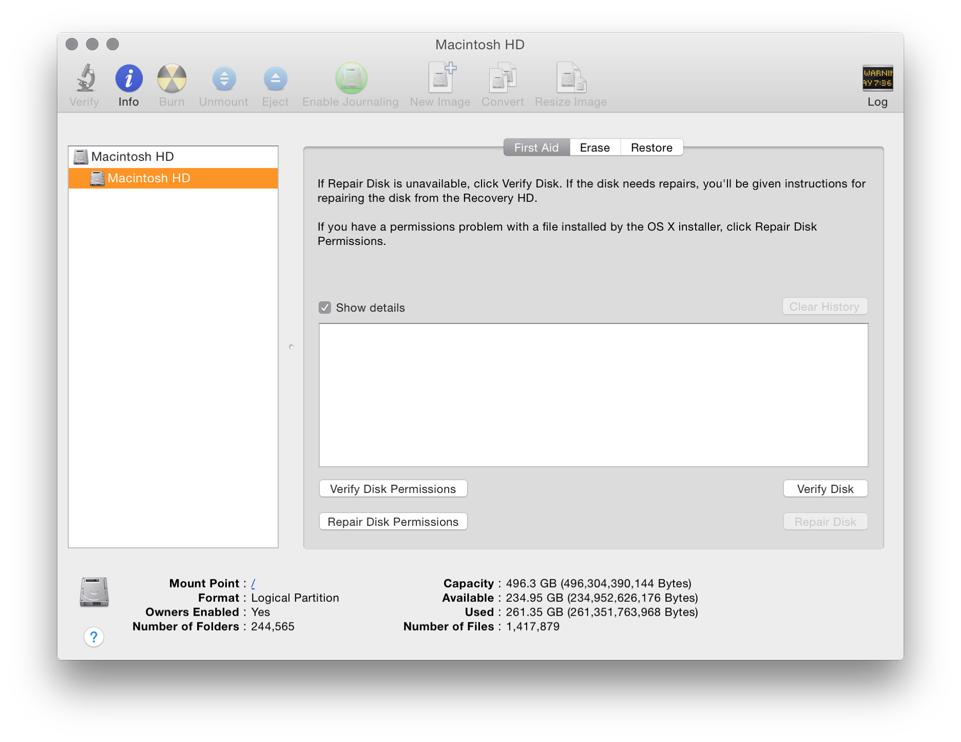 Disk Utility on a Mac