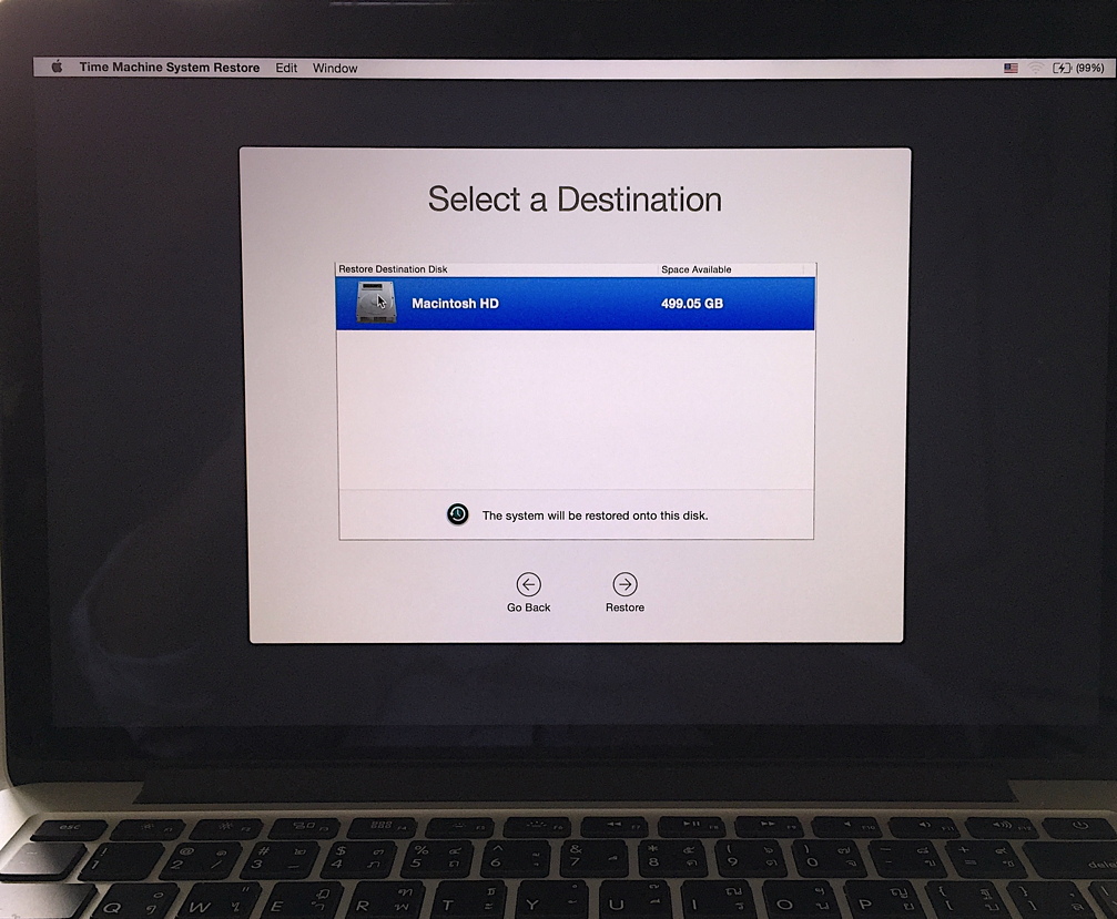 Return to the MacBook Pro