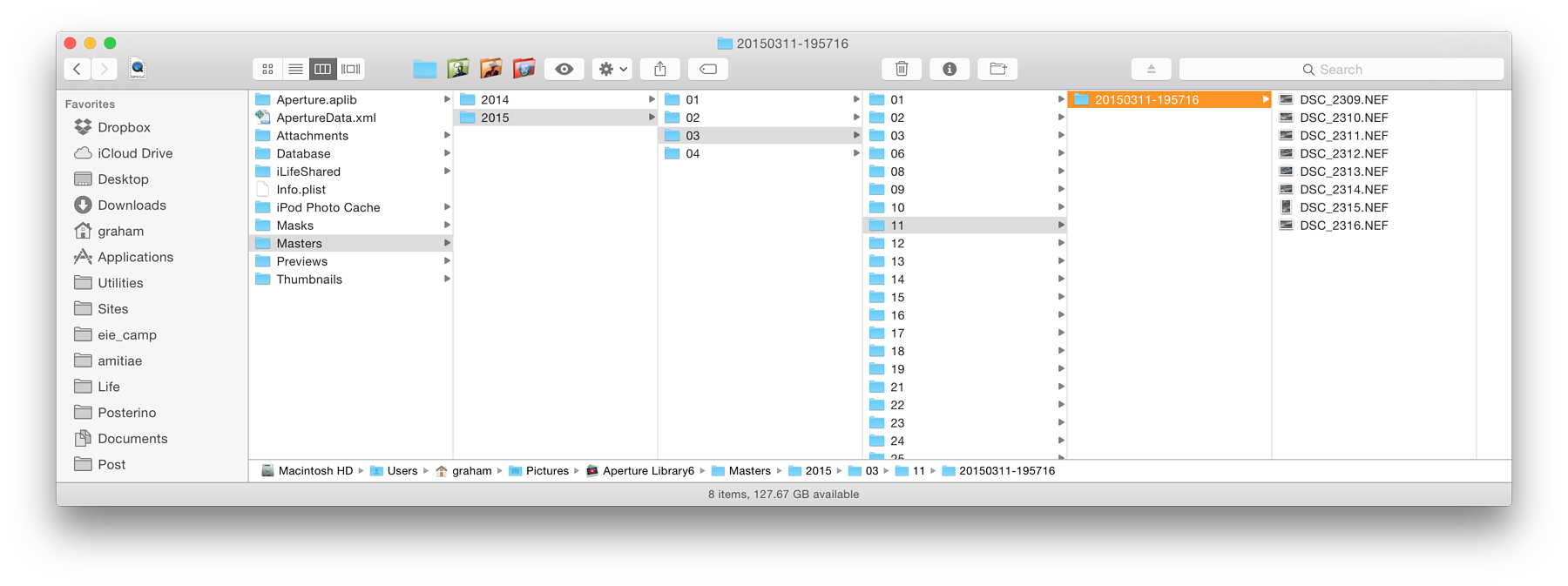 Aperture Library - nested folders