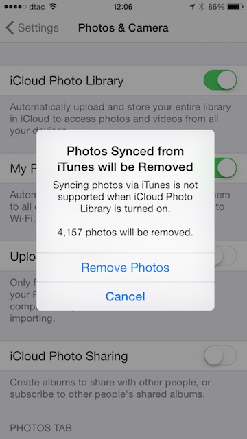 Activating iCloud Library on the iPhone