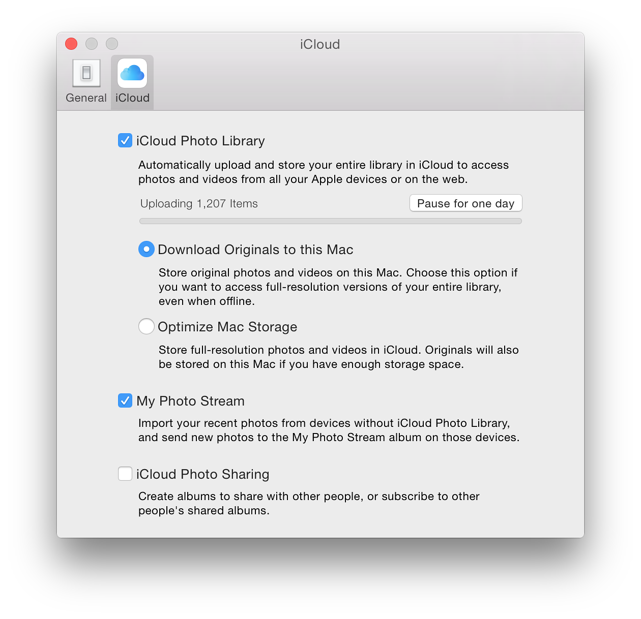 Activating iCLoud Library