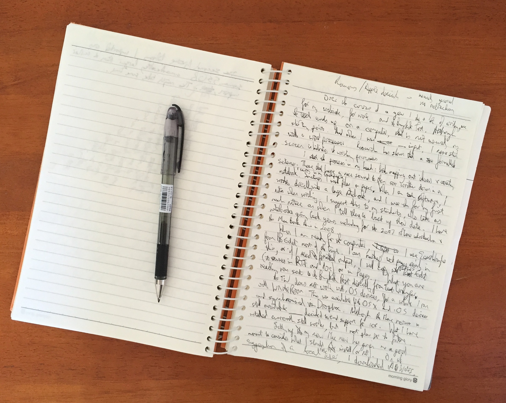 Notebooks - the start of the writing process