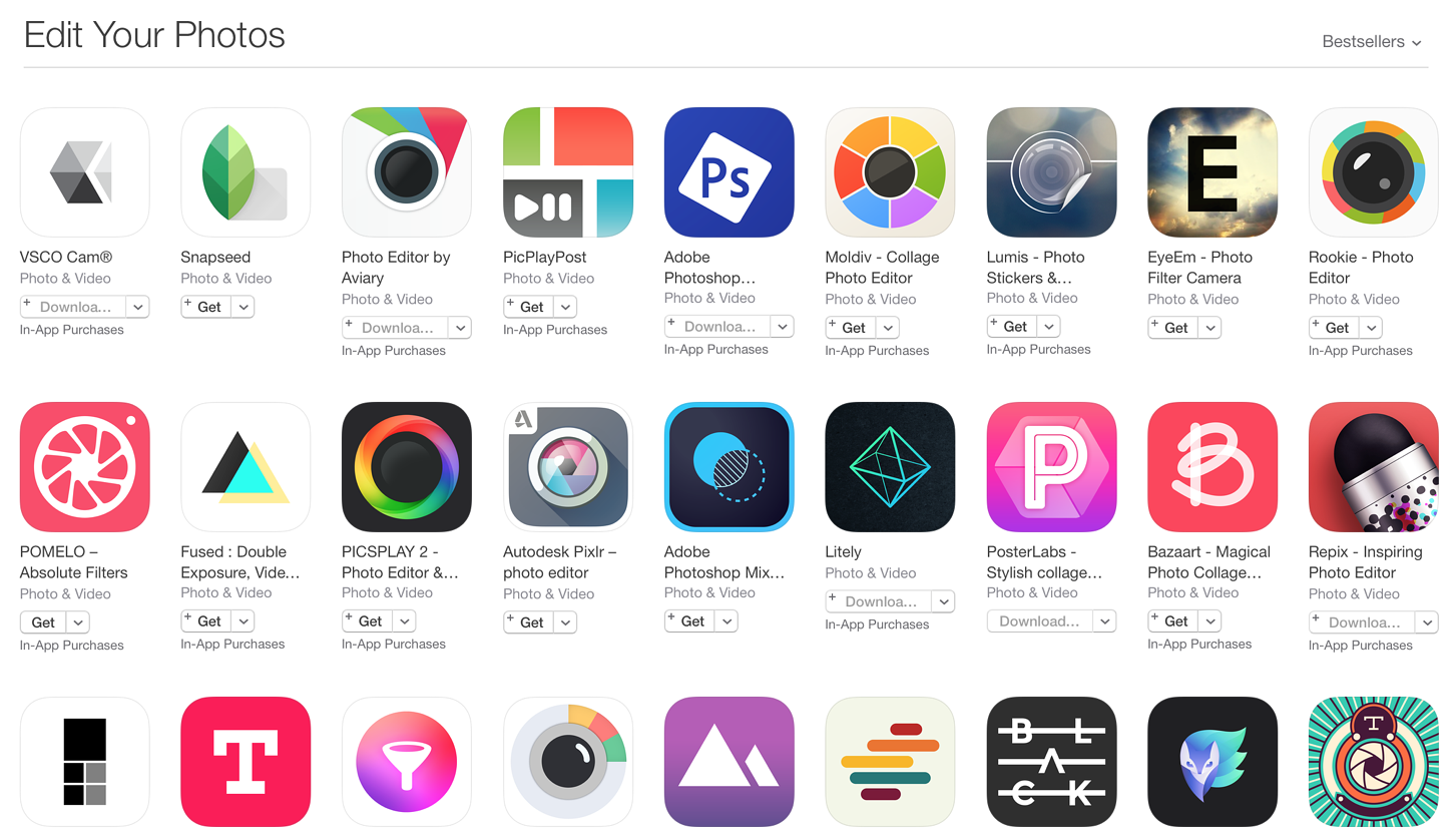 iTunes Photo apps