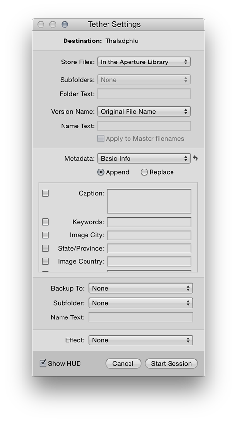 Aperture tehtering