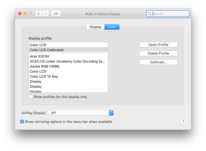 Displays Preferences