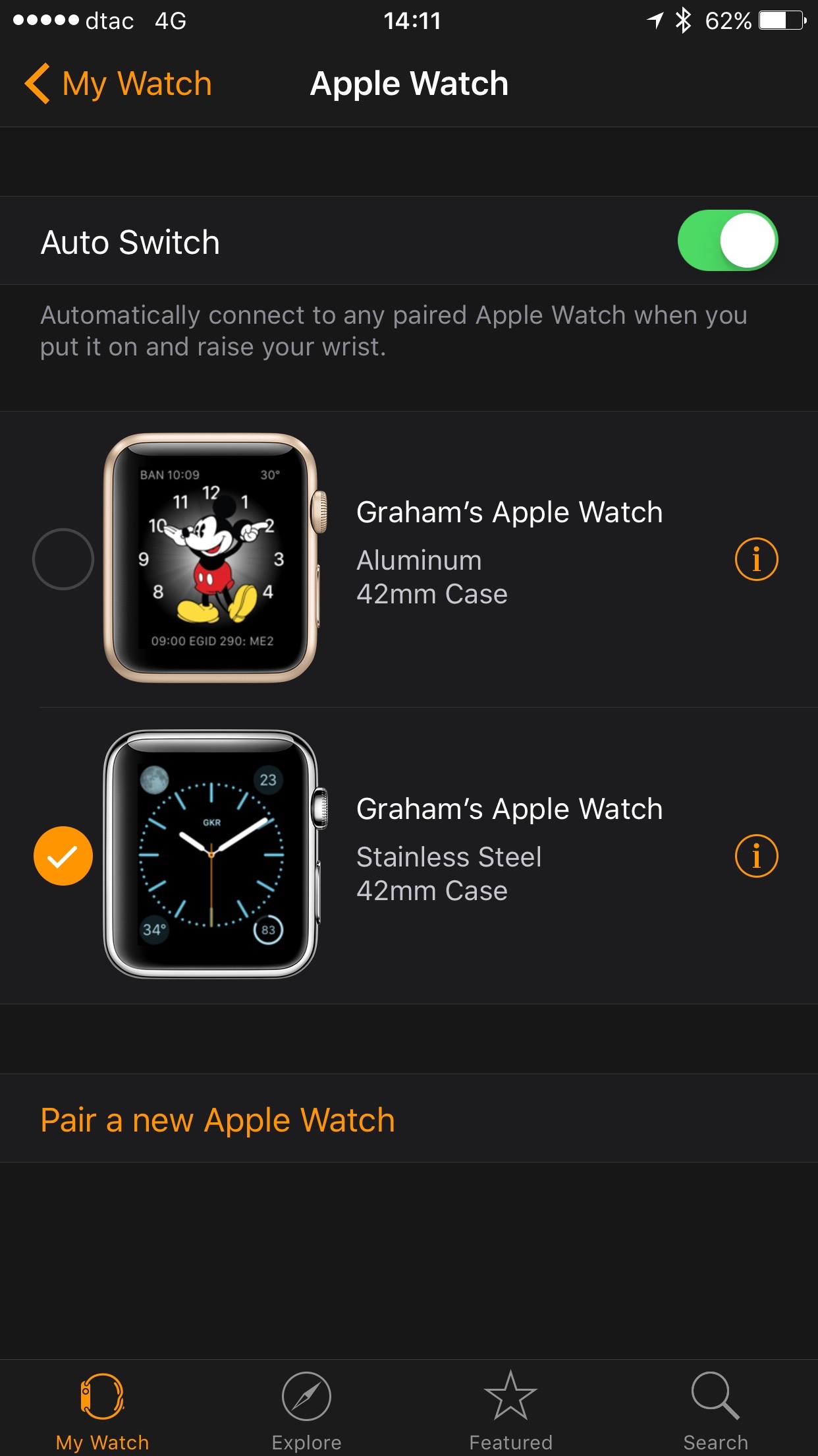 Apple Watch Pairing