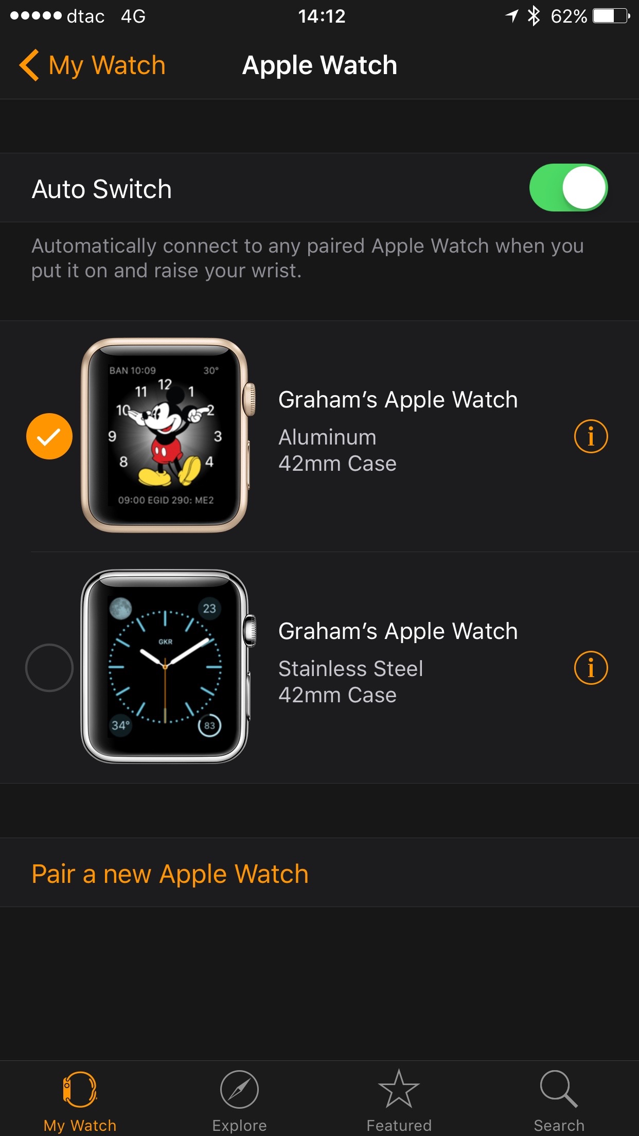 Apple Watch Pairing