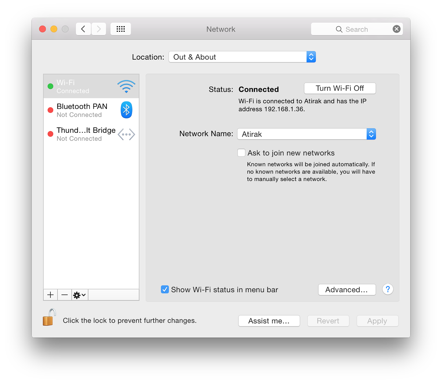 System Preferences>Network