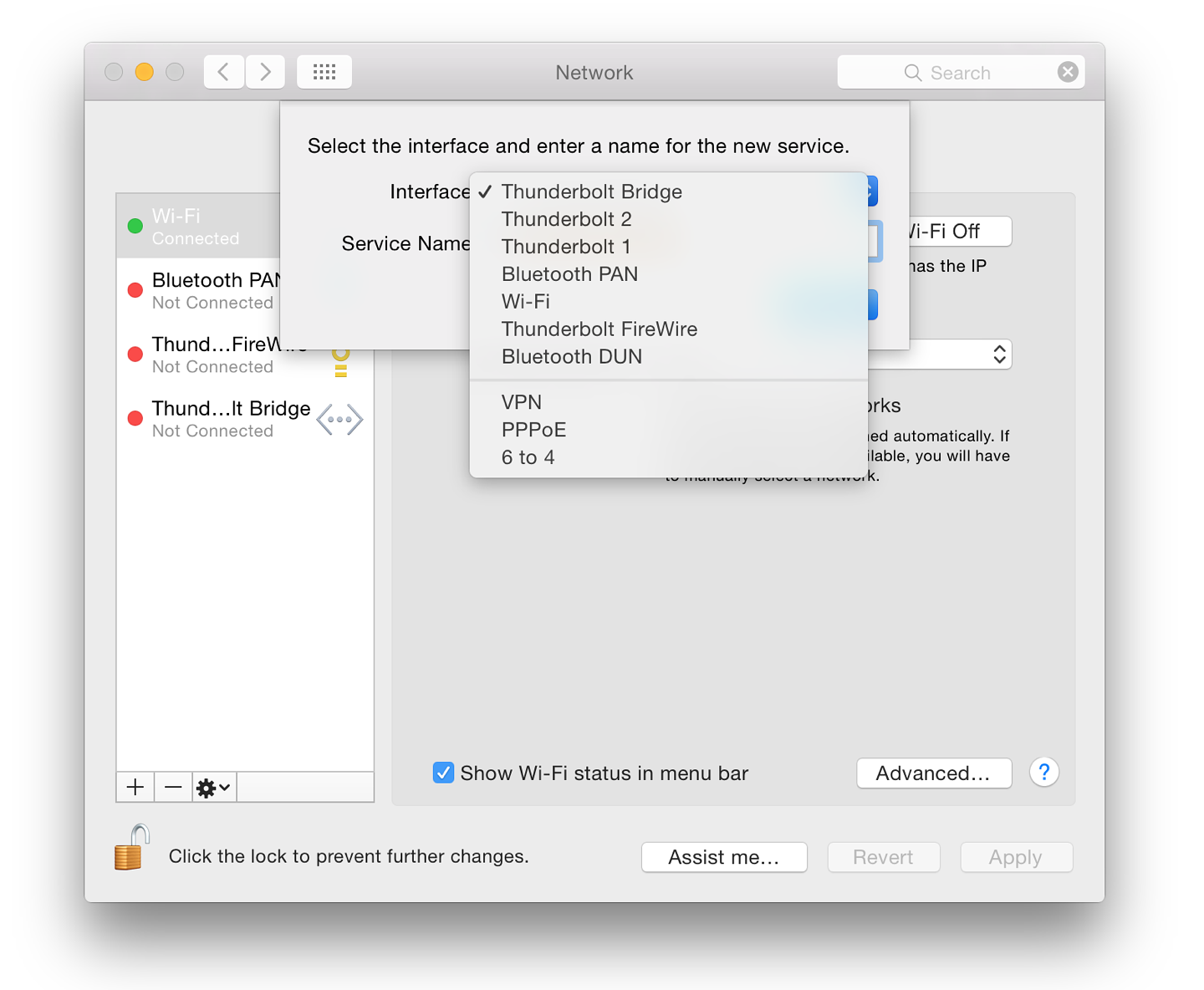 System Preferences>Network