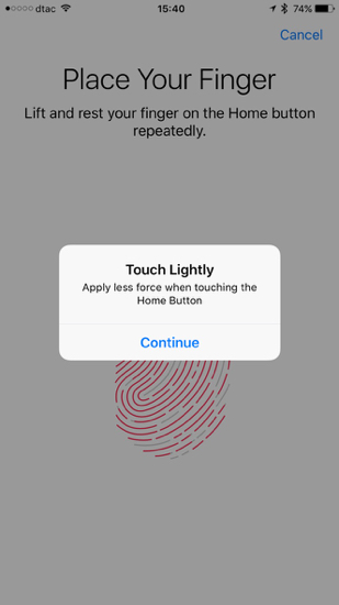 Fingerprint setup