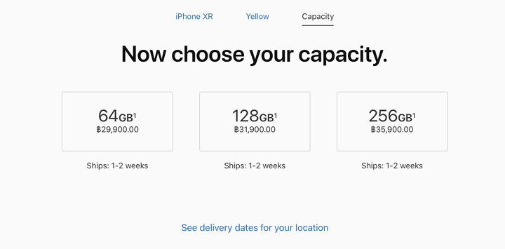 iPhone XR delivery