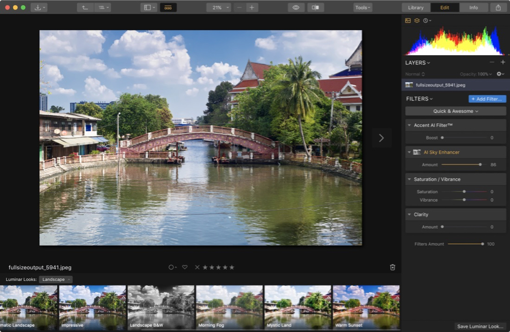 Luminar 3 - Sky enhancer