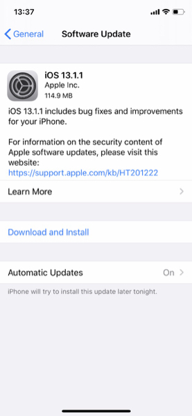 iOS 13.1.1