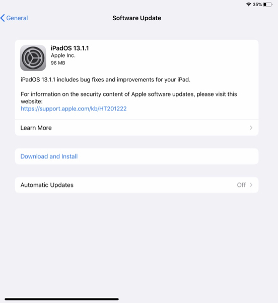 iPadOS 13.1.1