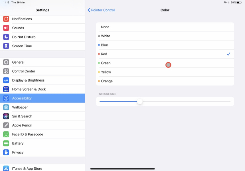 iPadOS trackpad pointer adjustments
