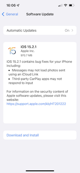 iOS update