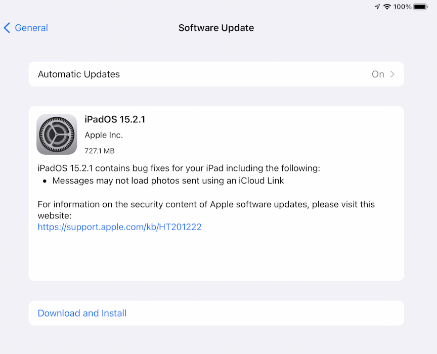 iPadOS update