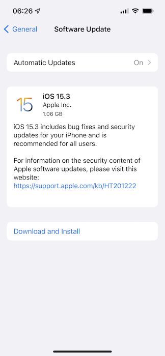 iOS update