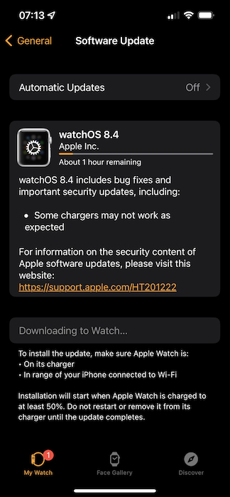 watchOS update