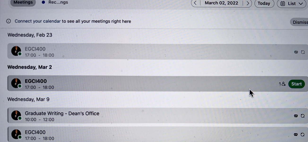 Webex Interface
