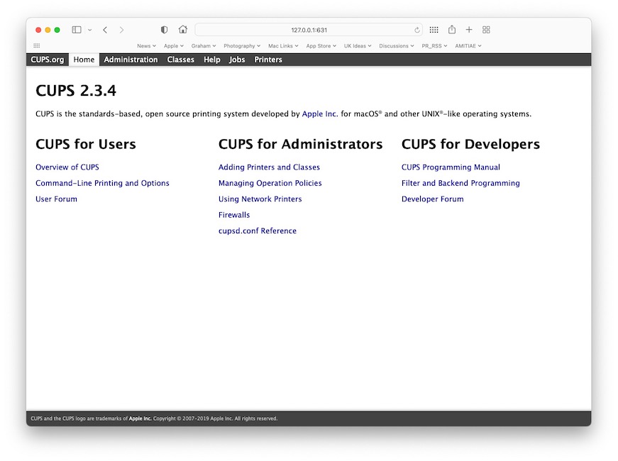 CUPS interface
