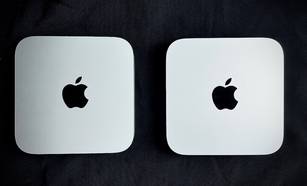 New (left) and old Mac mini