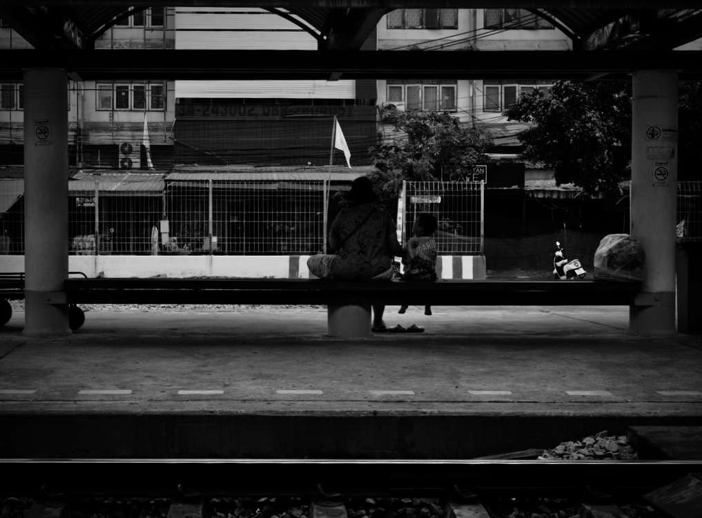 waiting for the train