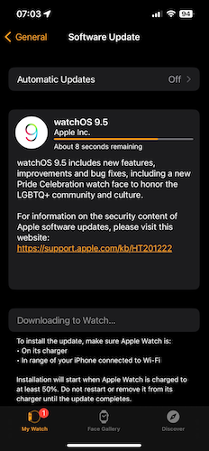 watchOS update