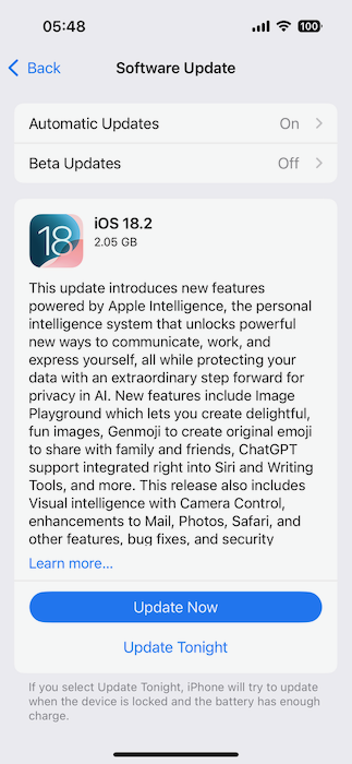 iOS update