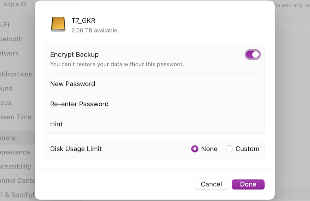 SSD viewed in Disk Utility after erase