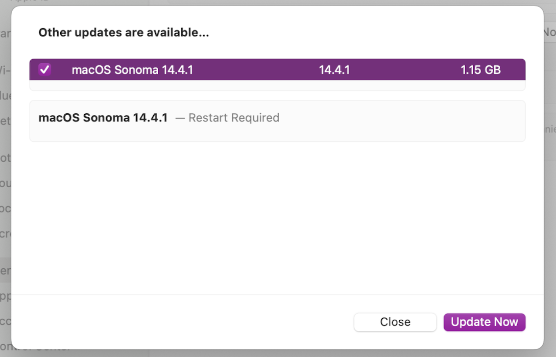 macOS Sonoma update