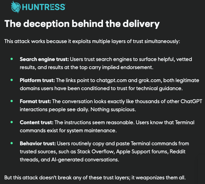 Huntress screenshot - deception