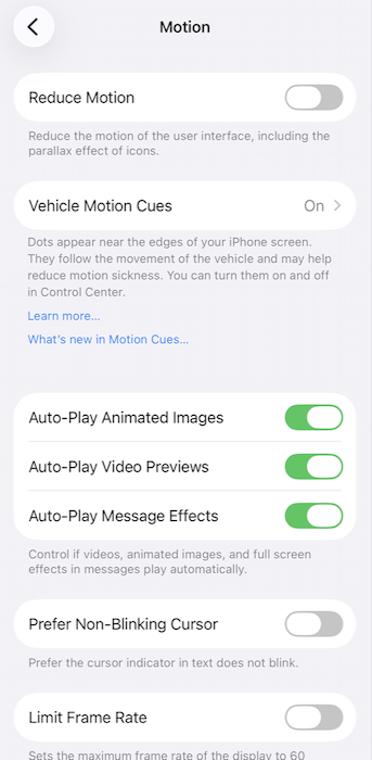 Vehicle Motion Cues