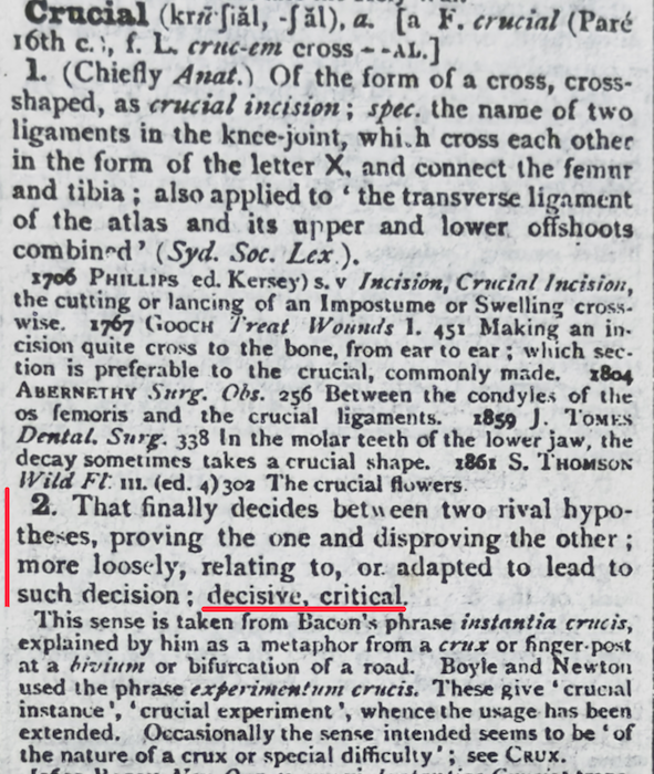 OED - crucial
