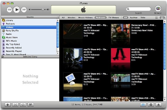 iTunes video podcasts
