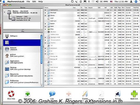 Mac Forensics Screen shot