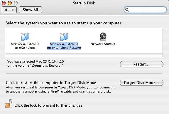 Startup disk