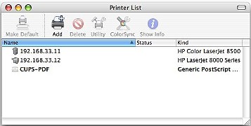 installed printers