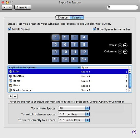 Spaces Preferences