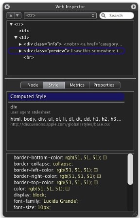 Safari Web Inspector