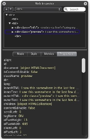 Safari Web Inspector