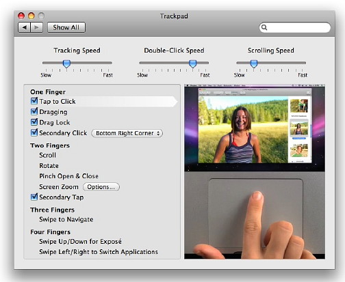 Trackpad preference demo