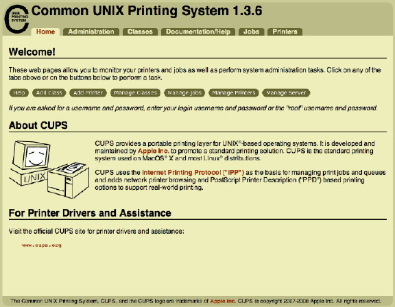 CUPS main page